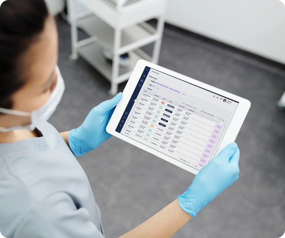 Rural hospital nurse using Omnicure on a tablet
