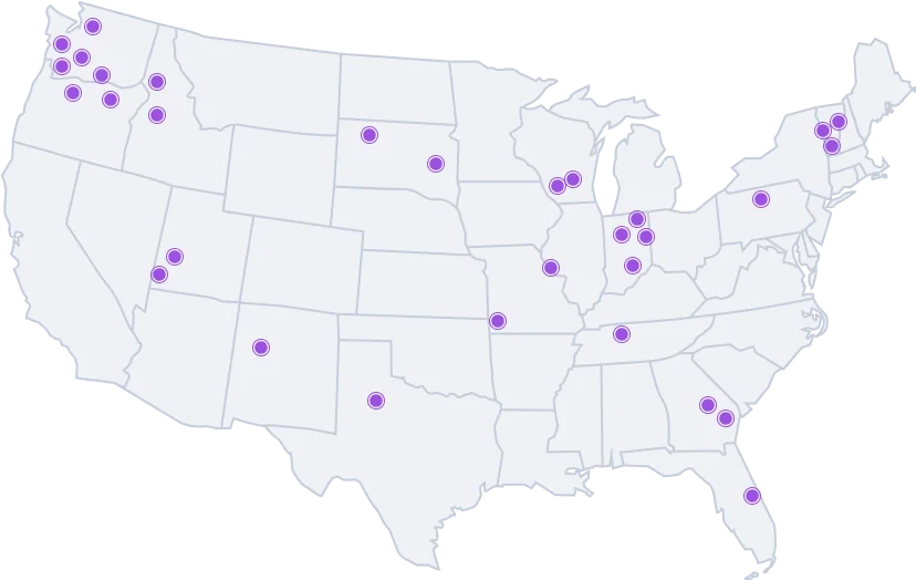 Map of Omnicure NETCCN deployments across the United States