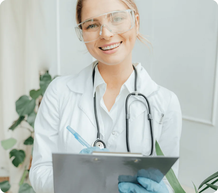 Rural hospital clinician consulting a specialist over telemedicine